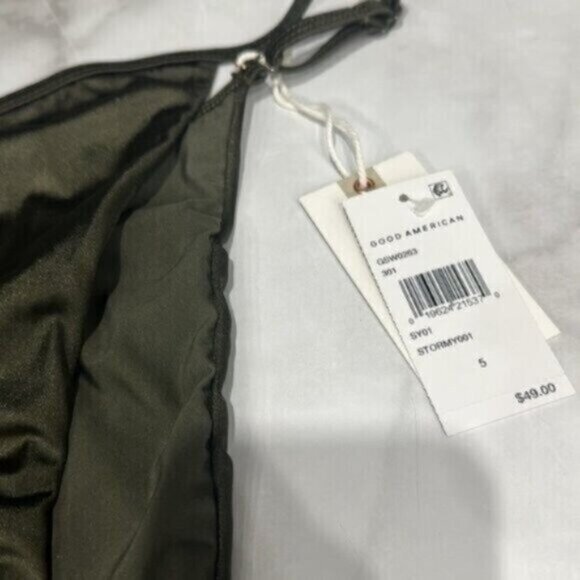 NWT Good American Green Stormy Shine Perfect Fit Bottom Bikini Size 2X - Picture 7 of 12